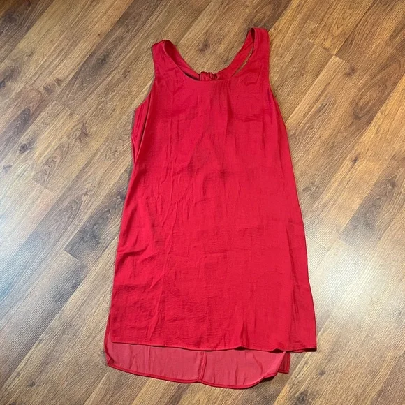 Elegant Red Tie Back Sleeveless Dress - Picture 4 of 6